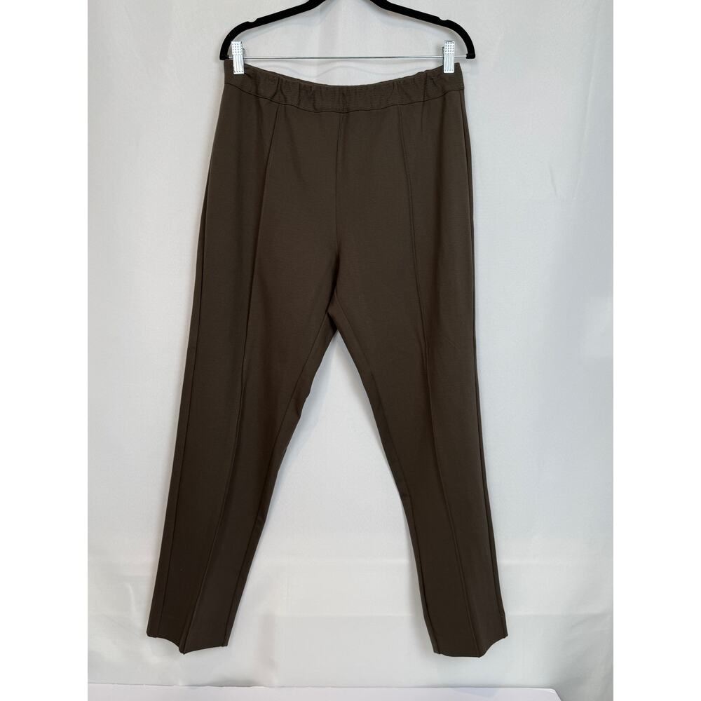 Soft Surroundings Soft Essential Brown Ponte Slim Leg Pants Pull On Size L
